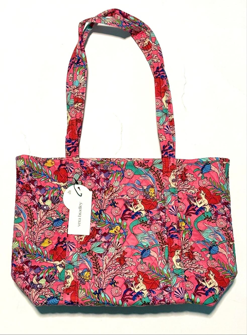 Vera Bradley Ariel’s Pink Lagoon Small Vera Tote Purse Bag Little Mermaid EXACT